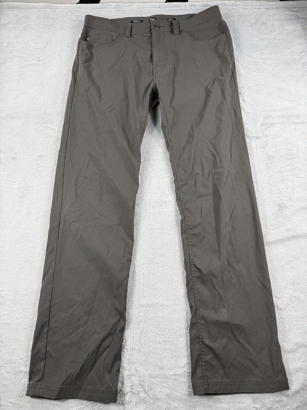 Prana Mens Pants 34x32 Gray Brion Nylon Stretch Outdoor Hiking Casual
